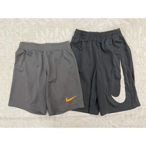 Nike Boys Dri-FIT Athletic Shorts Lot of 2 Gray Black Size 6 Gym Sports